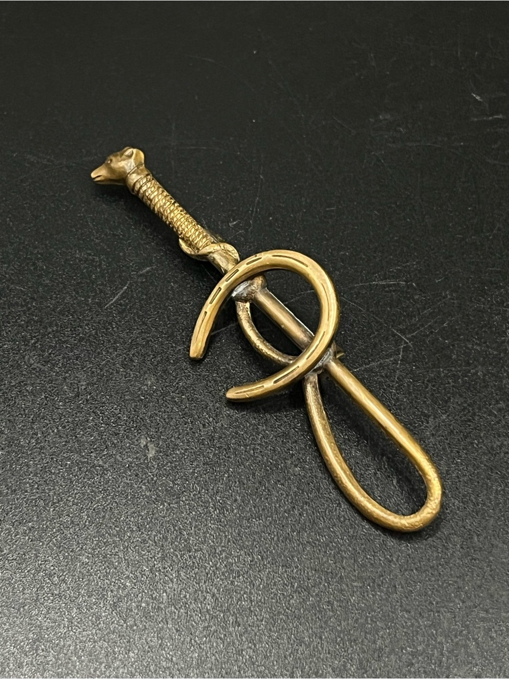 Vintage Gold-Tone Equestrian Brooch